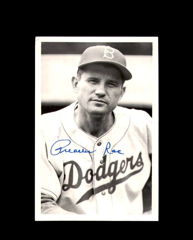 Preacher Roe Signed 4x6 Brace Photo Dodgers Autograph