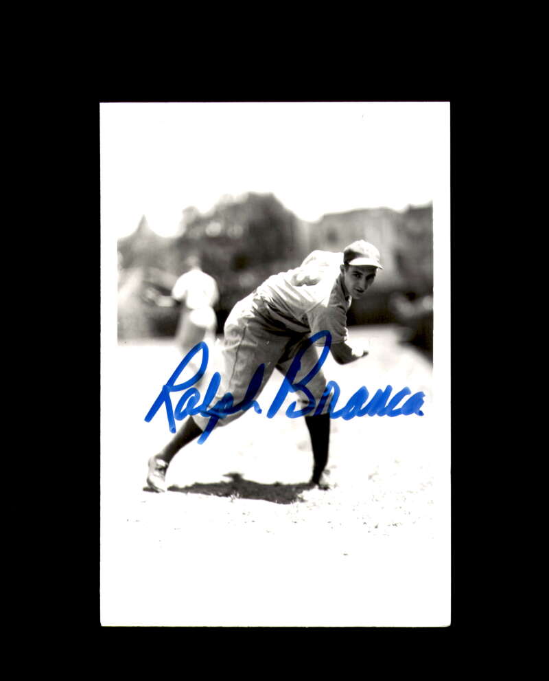 Ralph Branca Signed 4x6 Brace Photo Dodgers Autograph