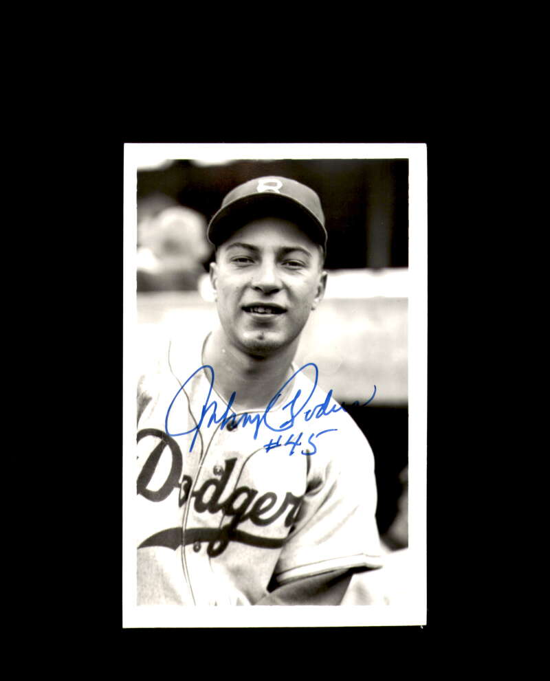 Johnny Podres Signed 3x5 Brace Photo Dodgers Autograph