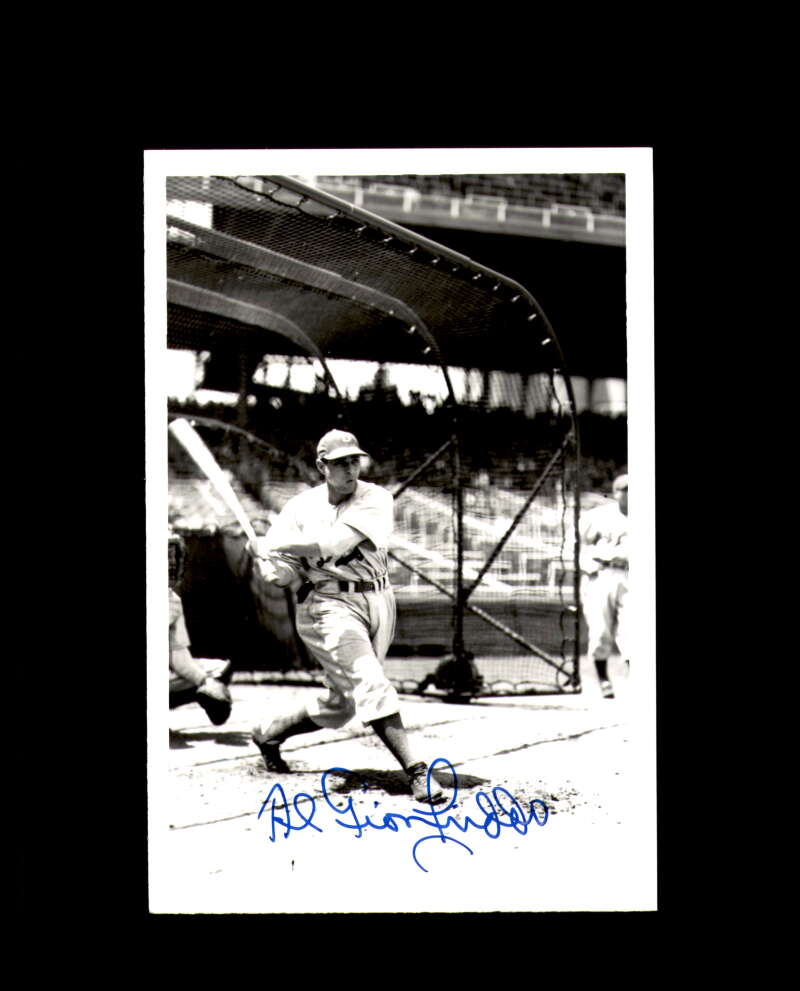 Al Gionfriddo Signed 4x6 Brace Photo Dodgers Autograph