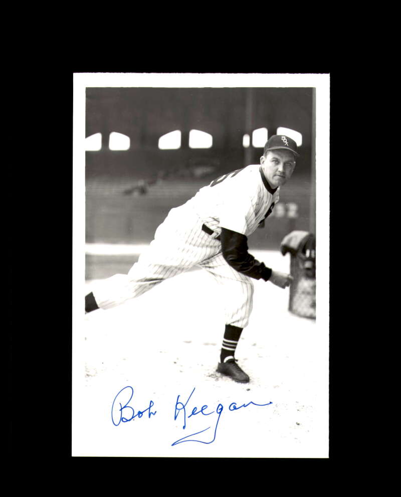 Bob Keegan Signed 4x6 Brace Photo White Sox Autograph
