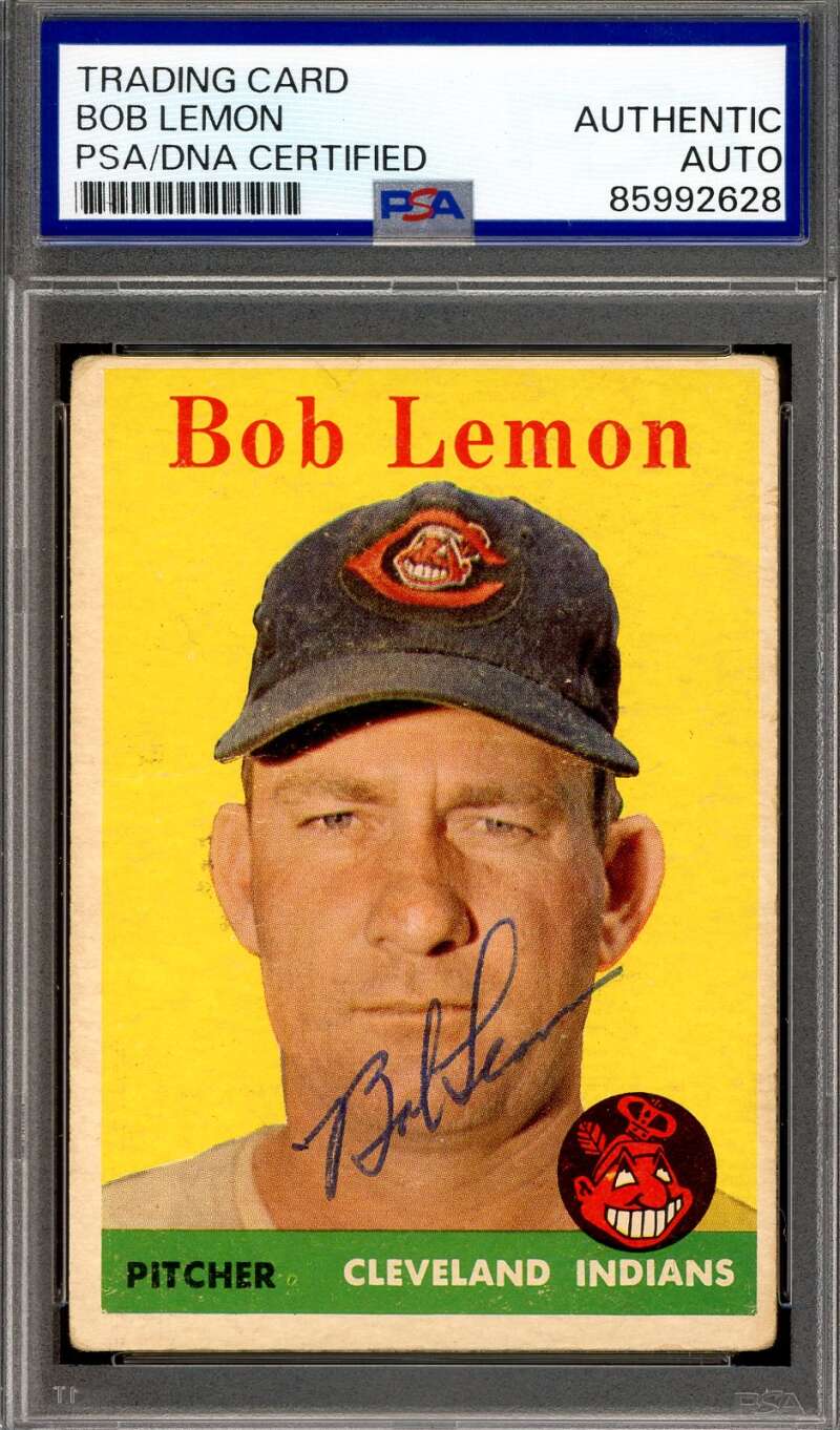 Bob Lemon PSA DNA Vintage Signed 1958 Topps Autograph