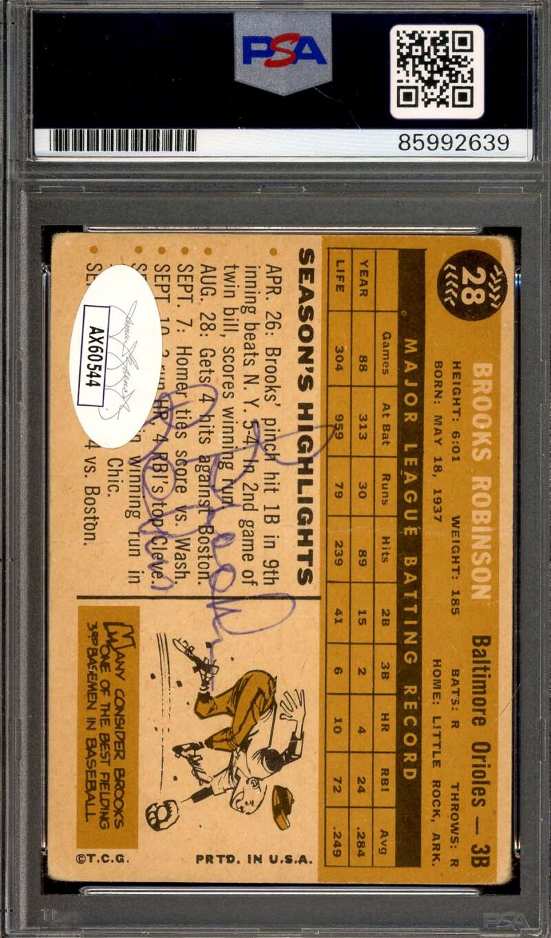 Brooks Robinson PSA DNA JSA Signed 2x 1960 Topps Autograph