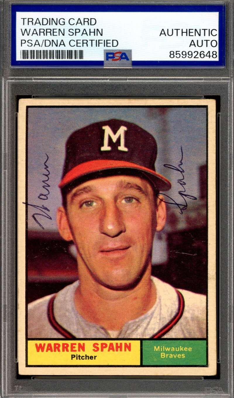 Warren Spahn PSA DNA Signed 1961 Topps Autograph