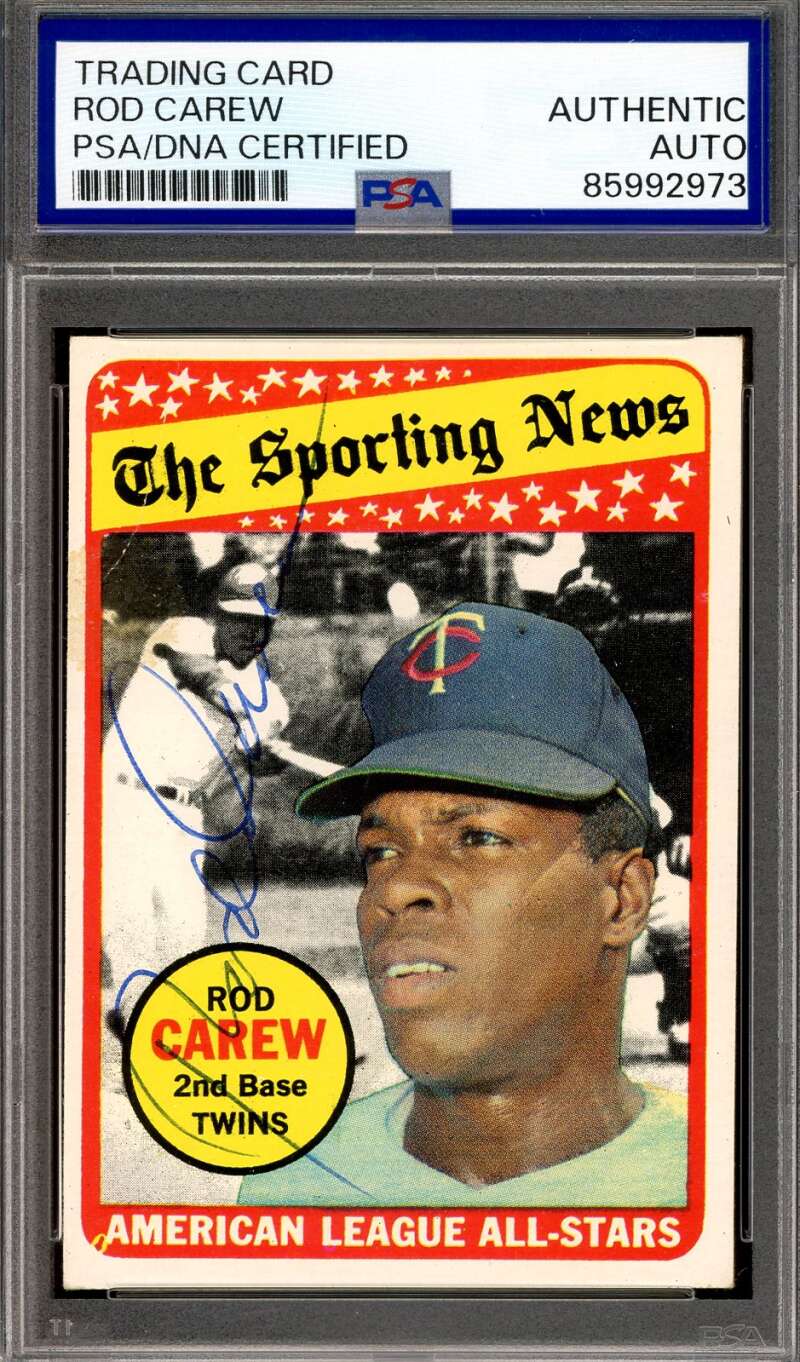 Rod Carew PSA DNA Vintage Signed 1969 Topps All Star Autograph