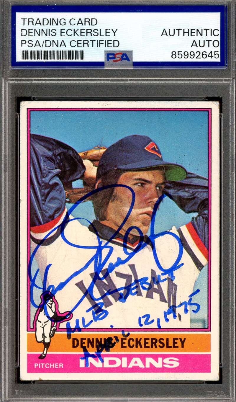 Dennis Eckersley PSA DNA Signed 1976 Topps Rookie Autograph