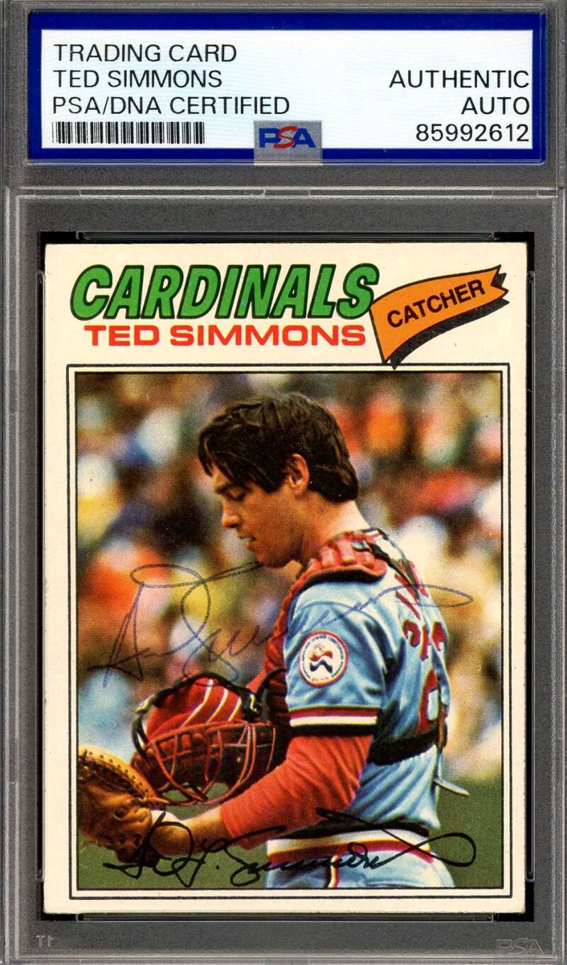 Ted Simmons PSA DNA Vintage Signed 1977 Topps Autograph