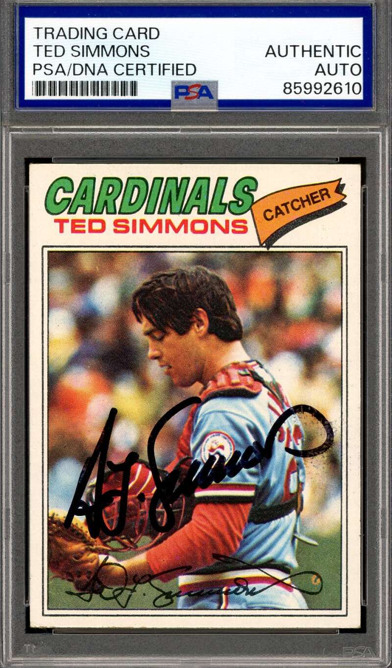 Ted Simmons PSA DNA Signed 1977 Topps Autographed