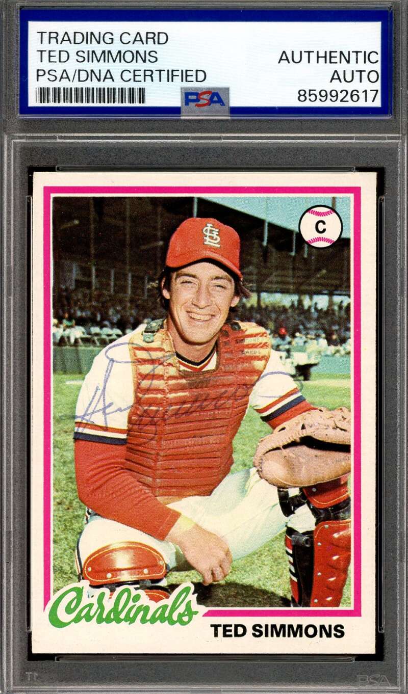 Ted Simmons PSA DNA Vintage Signed 1978 Topps Autograph