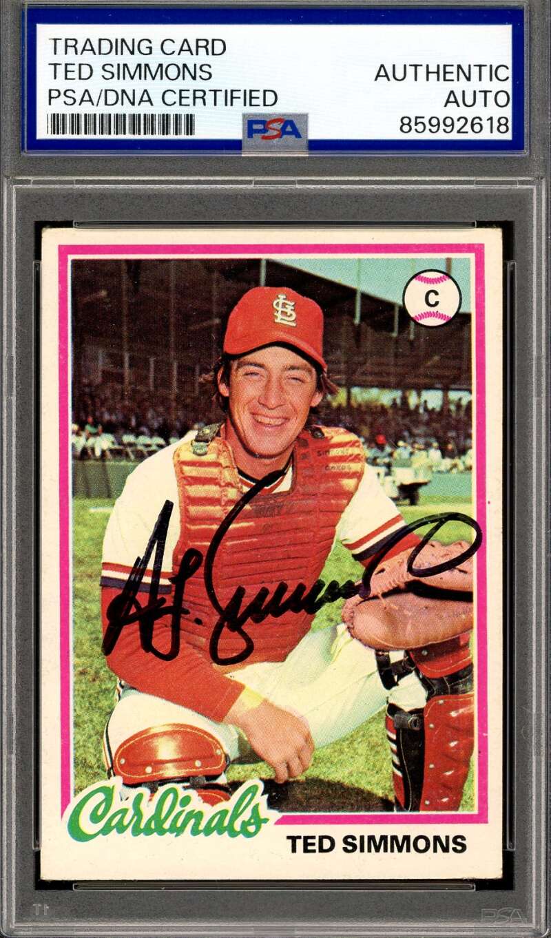 Ted Simmons PSA DNA Signed 1978 Topps Autographed