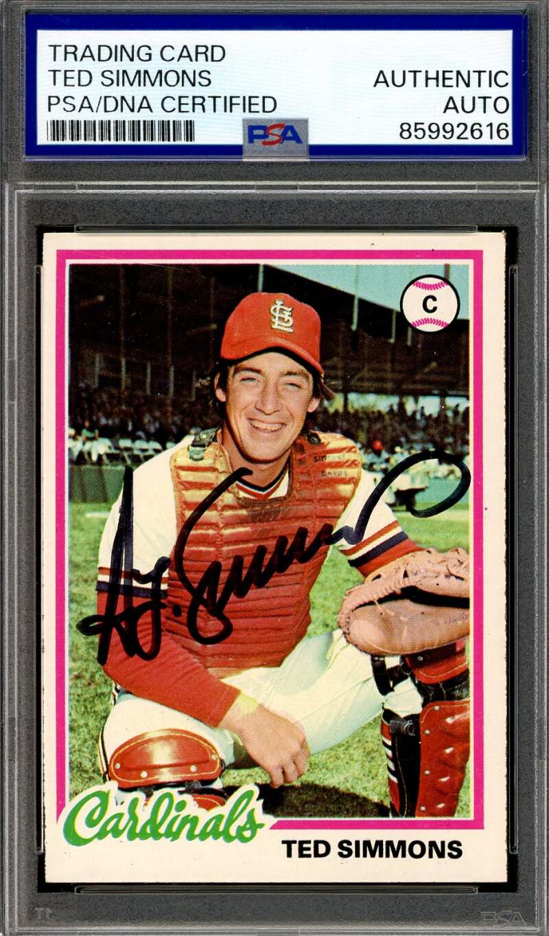 Ted Simmons PSA DNA Autograph 1978 Topps Signed Cardinals