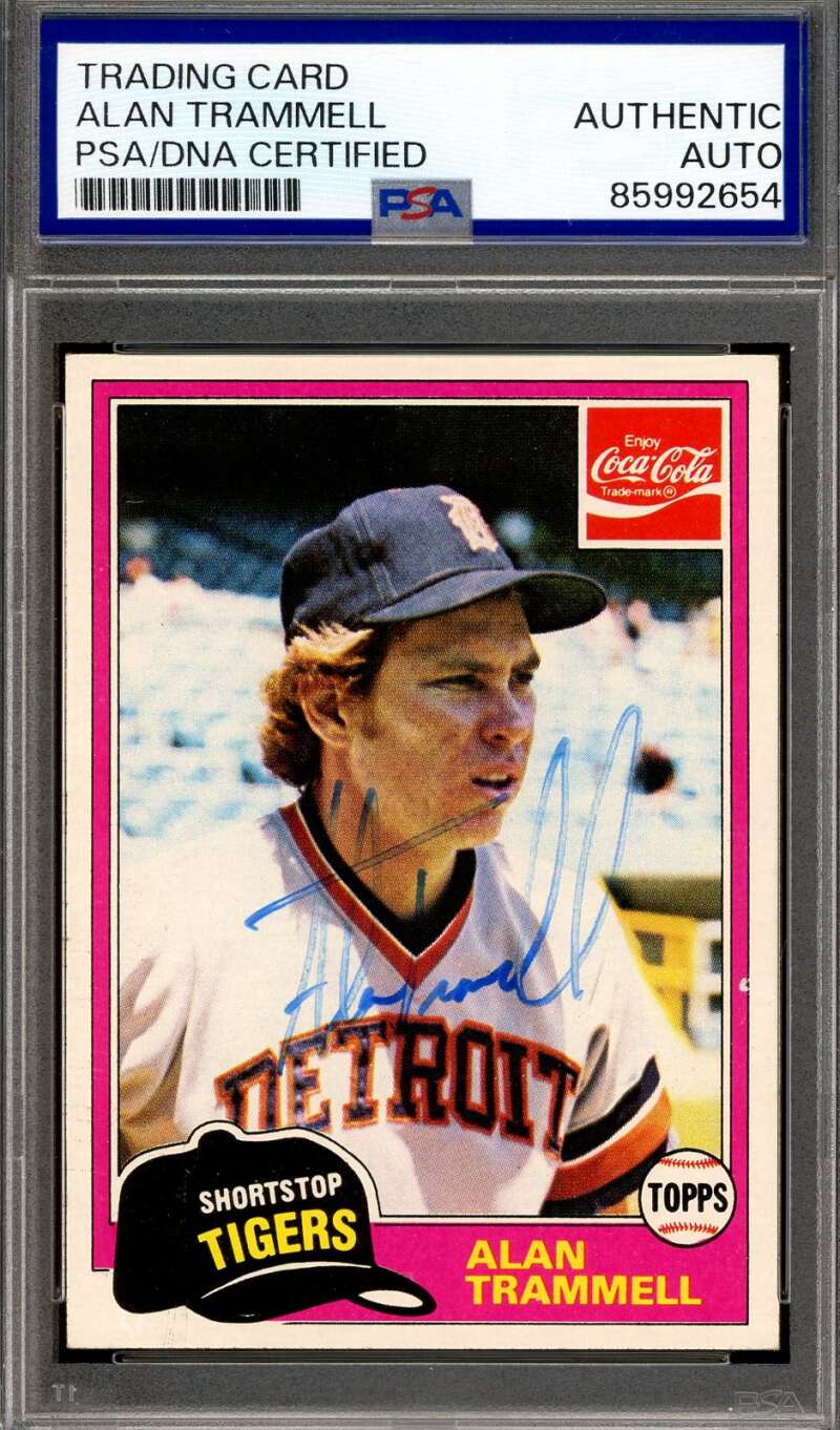 Alan Trammell PSA DNA Signed 1981 Topps Coca Cola Autograph