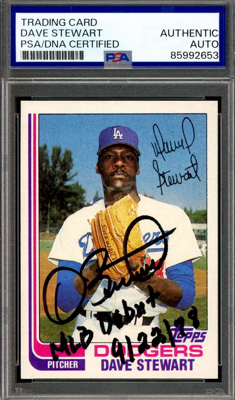 Dave Stewart PSA DNA Signed 1982 Topps Rookie Autograph