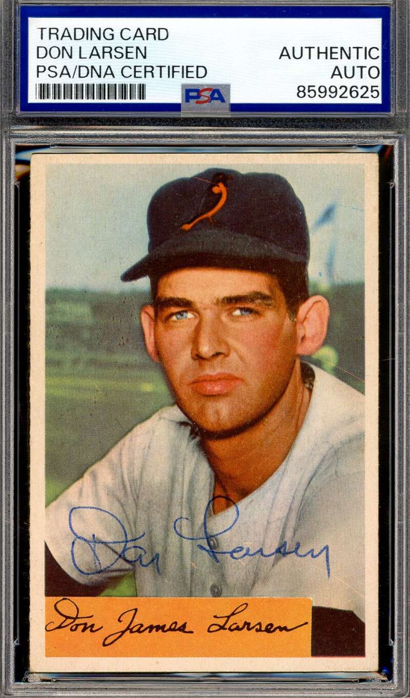 Don Larsen PSA DNA Vintage Signed 1954 Bowman Rookie Autographed Yankees