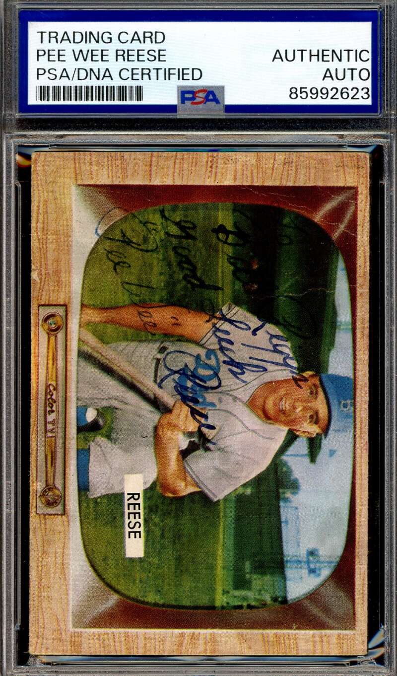 Pee Wee Reese PSA DNA Signed 1955 Bowman Autograph