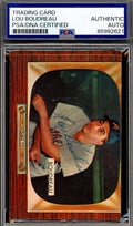 Lou Boudreau PSA DNA Vintage Signed 1955 Bowman Autograph