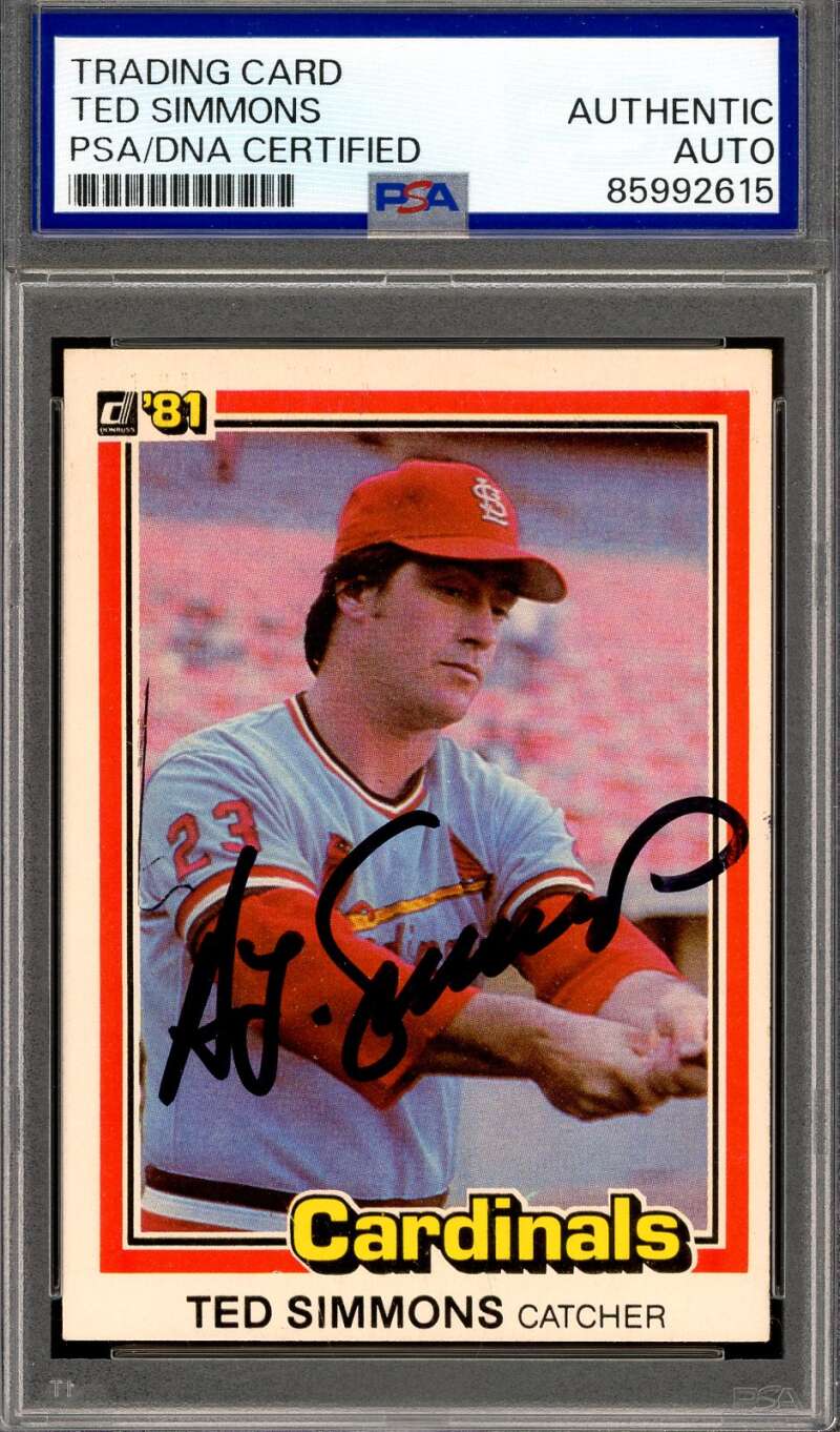 Ted Simmons PSA DNA Signed 1981 Donruss Autograph