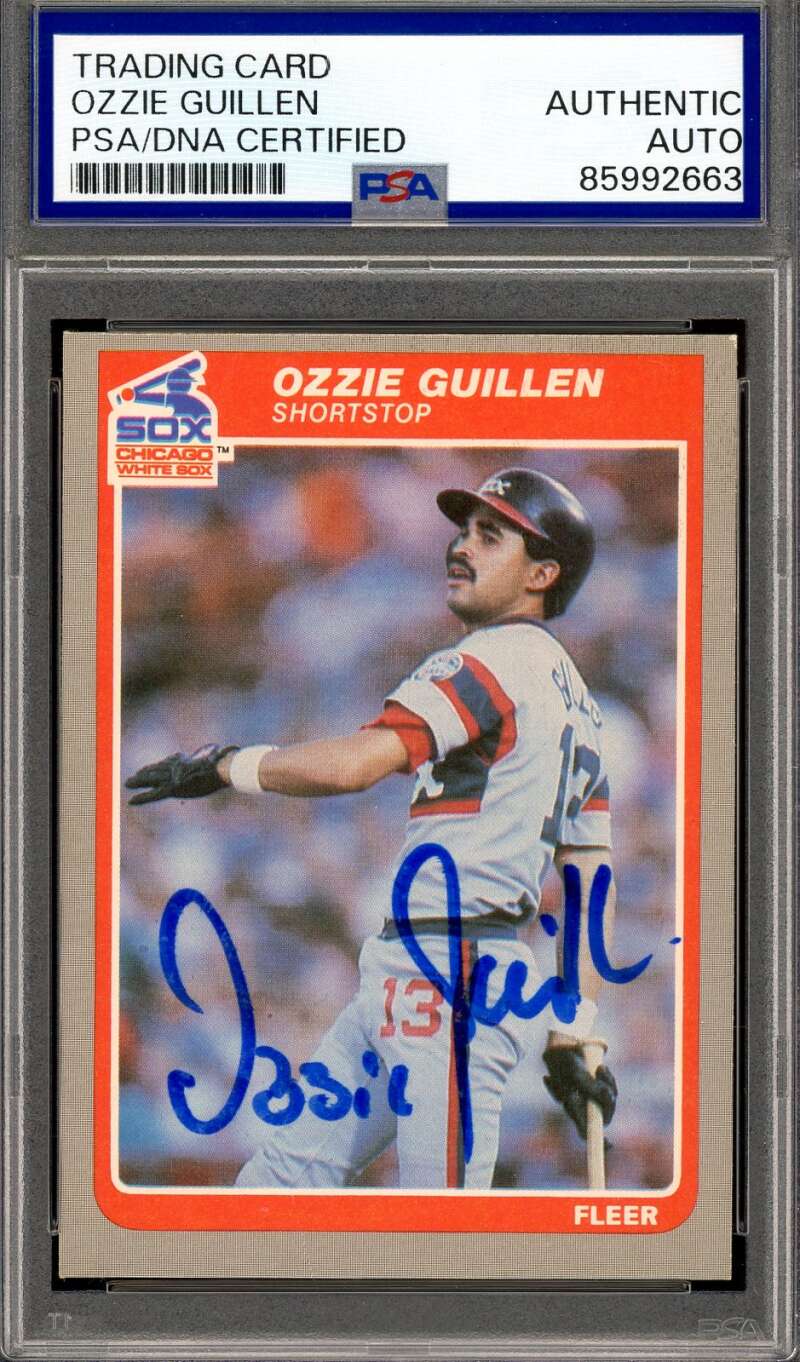 Ozzie Guillen PSA DNA Signed 1985 Fleer Update Autograph