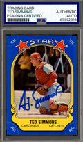 Ted Simmons PSA DNA Signed 1981 Fleer Star Sticker Autograph