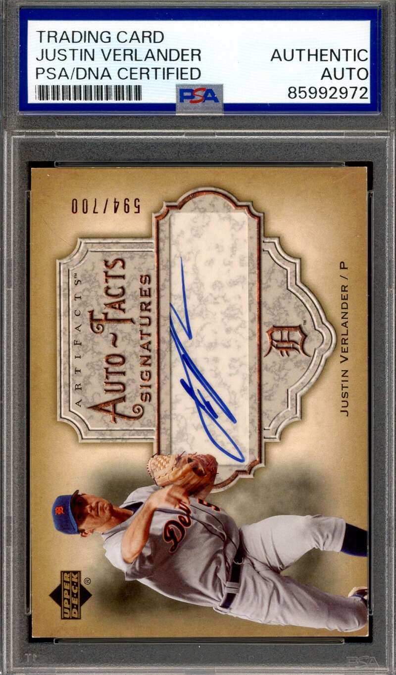 Justin Verlander PSA DNA Signed 2006 Upper Deck Auto-Facts Rookie Autograph