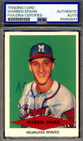 Warren Spahn PSA DNA Signed 1954 Red Heart Reprint Autograph
