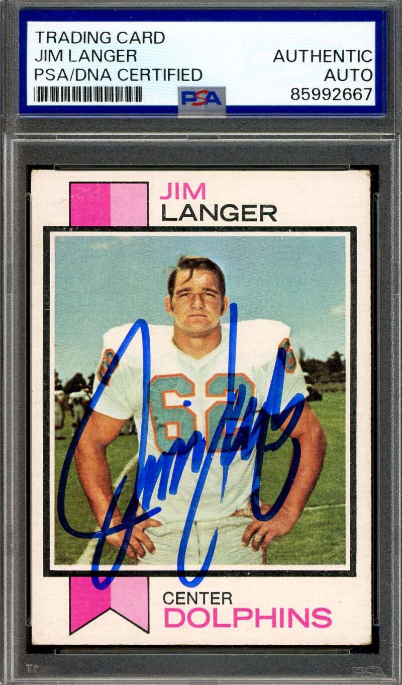 Jim Langer PSA DNA JSA Signed 1973 Topps Rookie Autograph