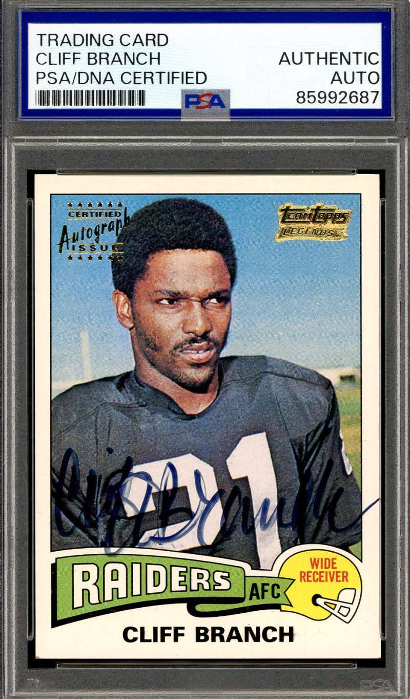 Cliff Branch PSA DNA Signed 2001 Topps Team Legends 1975 Rookie Autograph