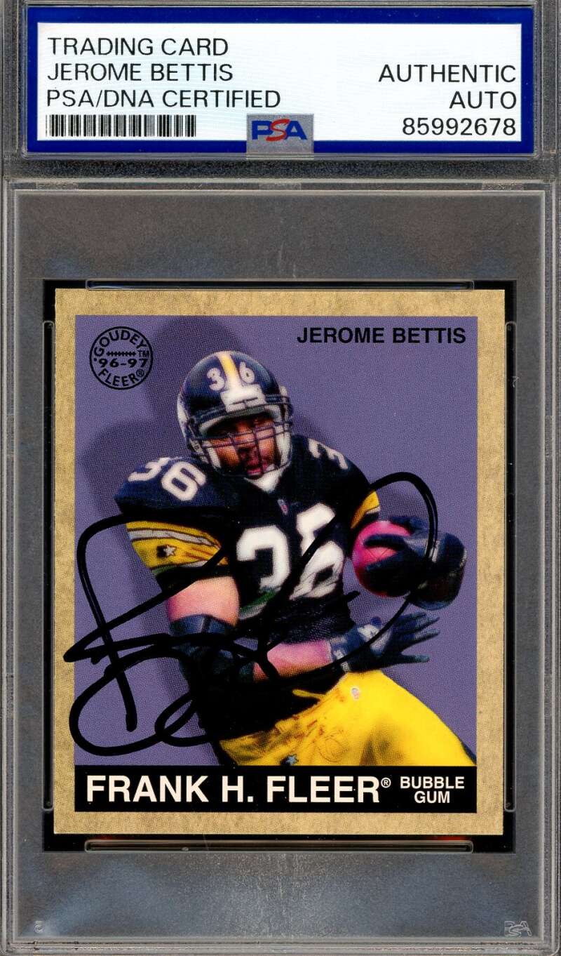 Jerome Bettis PSA DNA Signed 1997 Fleer Goudey Autograph