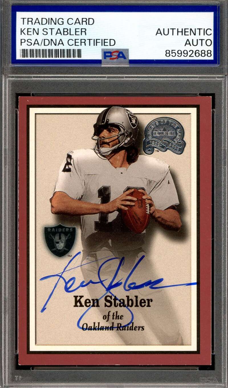 Ken Stabler PSA DNA Signed 2000 Fleer Greats of The Game Autograph