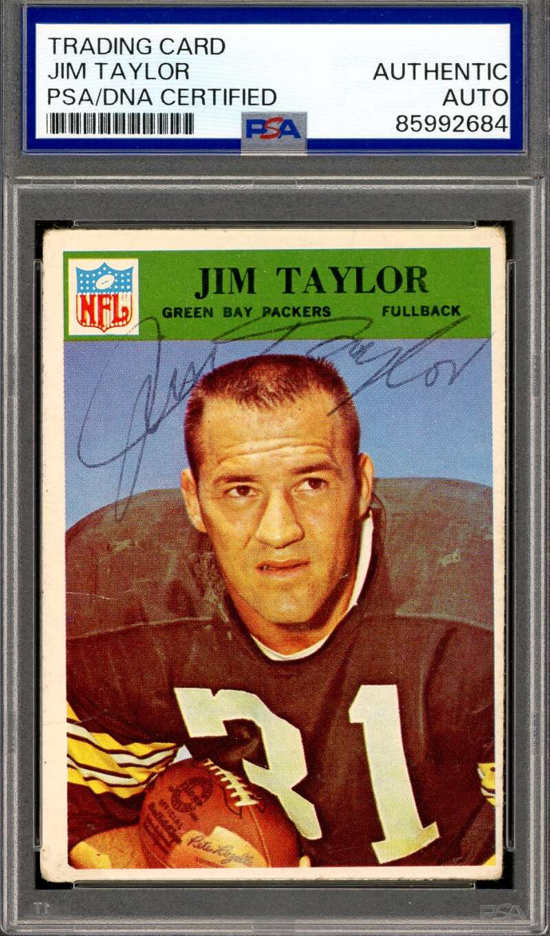Jim Taylor PSA DNA Vintage Signed 1966 Philadelphia Autograph