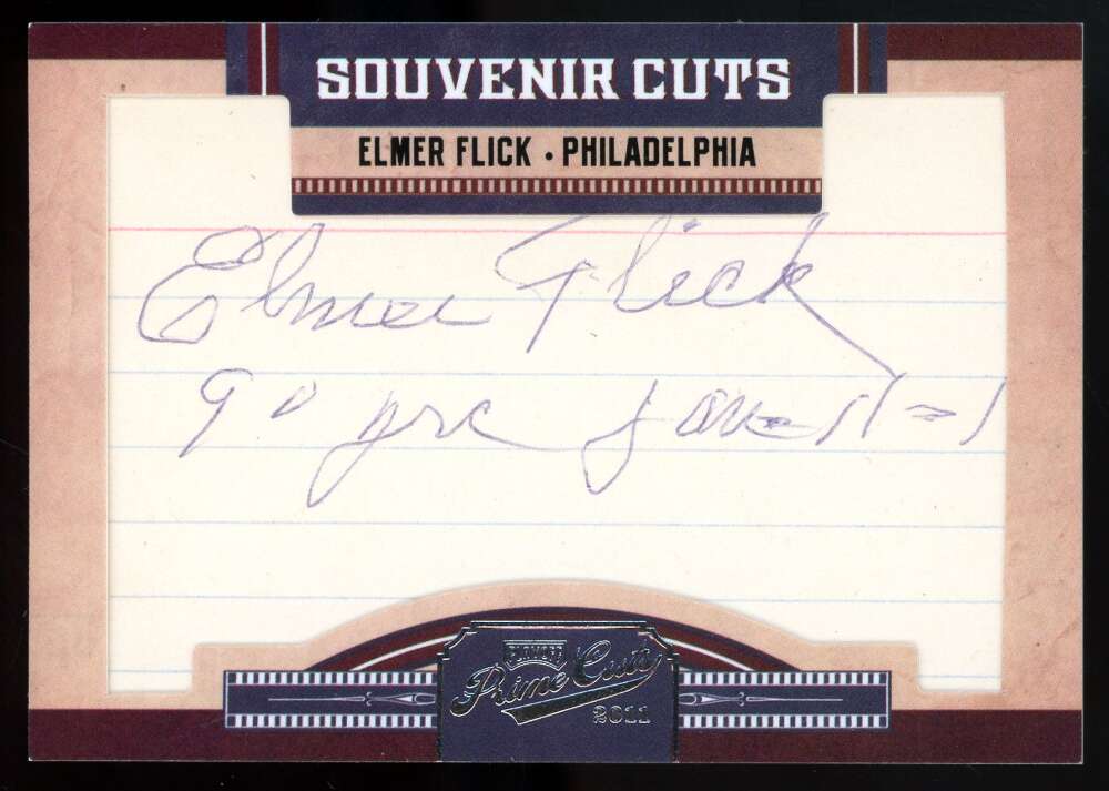 Elmer Flick Panini Coa Signed 2012 Panini Souvenir Cuts Autograph