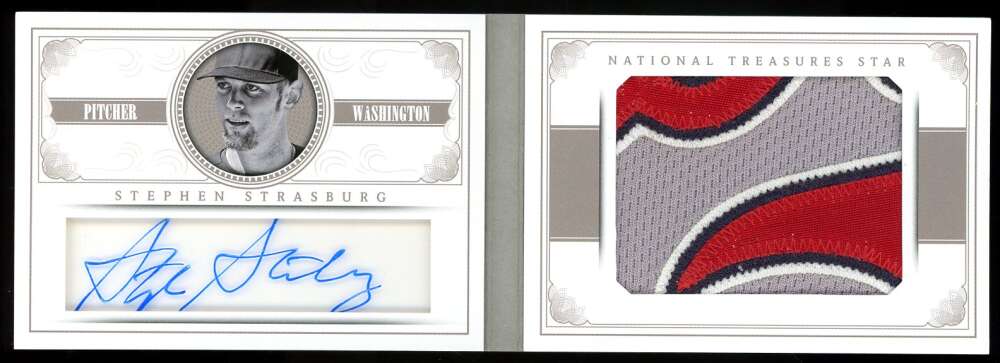 Stephen Strasburg Panini Coa Signed 2014 Panini National Treasure 3/10 Autograph