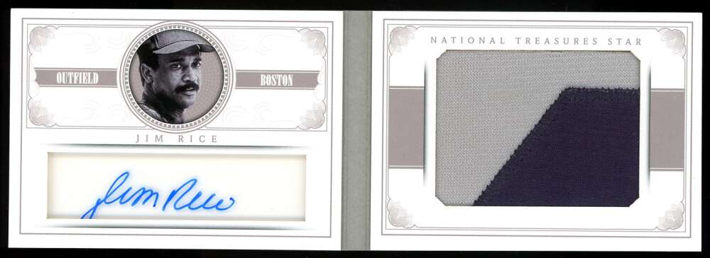 Jim Rice Panini Coa Signed 2014 Panini National Treasure 9/10 Autograph