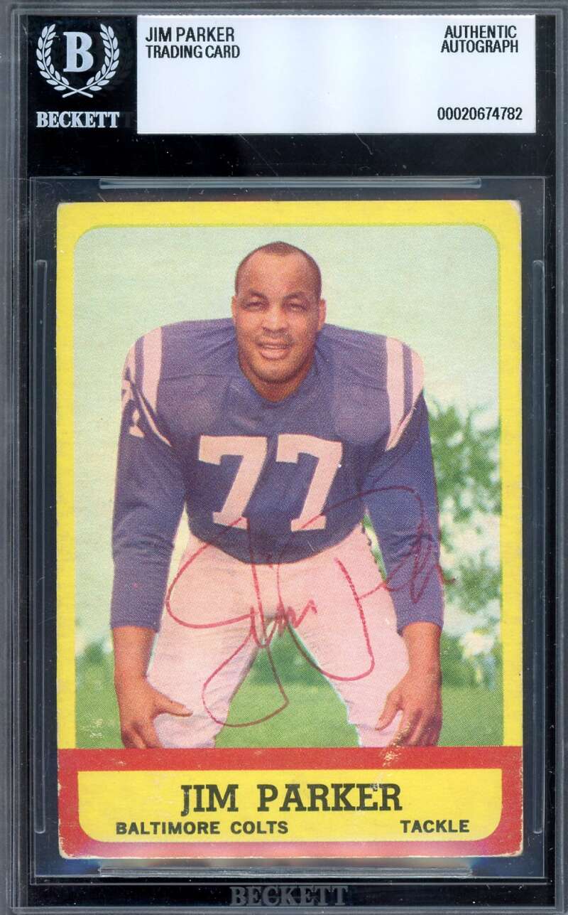 Jim Parker Beckett BAS Vintage Signed 1963 Topps Autograph