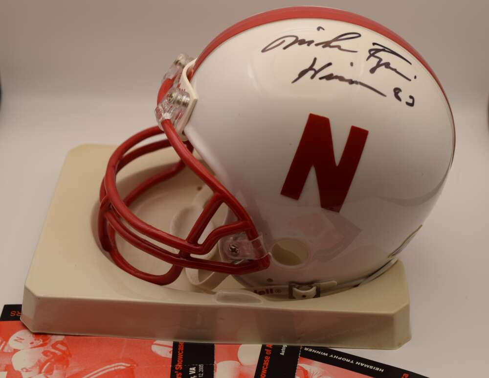 Johnny Rodgers Eric Crouch Mike Rozier CSA Show Ticket Coa Autograph Mini Helmet Signed Nebraska