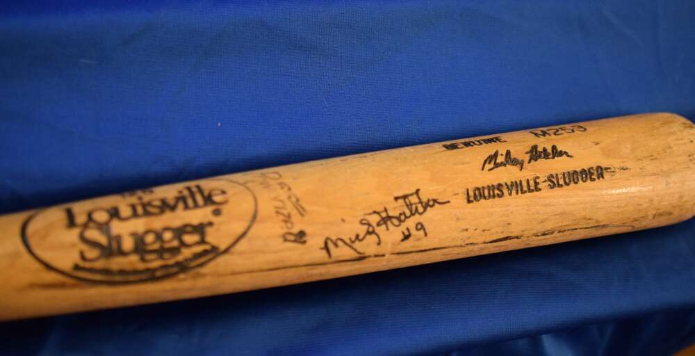 Mickey Hatcher Autograph Game Used Bat Signed