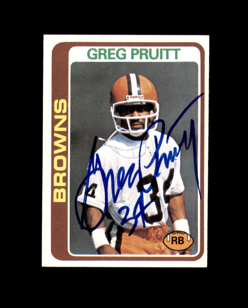 Greg Pruitt Signed 1978 Topps Cleveland Browns Autograph