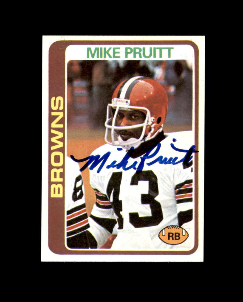 Mike Pruitt Signed 1978 Topps Cleveland Browns Autograph