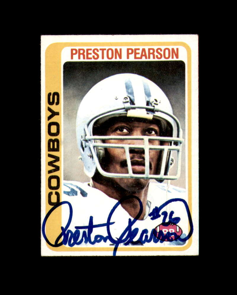 Preston Pearson Signed 1978 Topps Cowboys Autograph