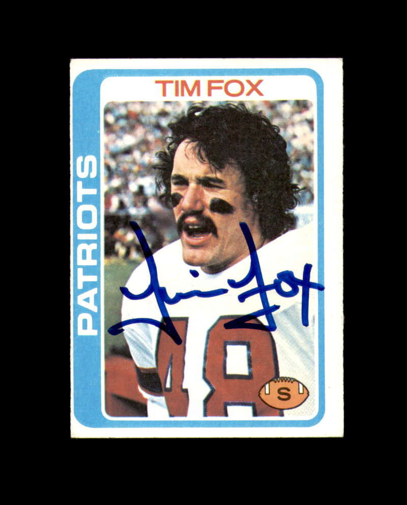 Tim Fox Signed 1978 Topps New England Patriots Autograph