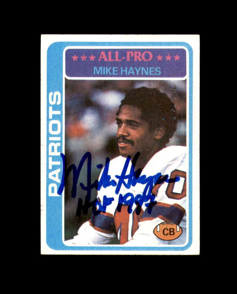 Mike Haynes Signed 1978 Topps New England Patriots Autograph