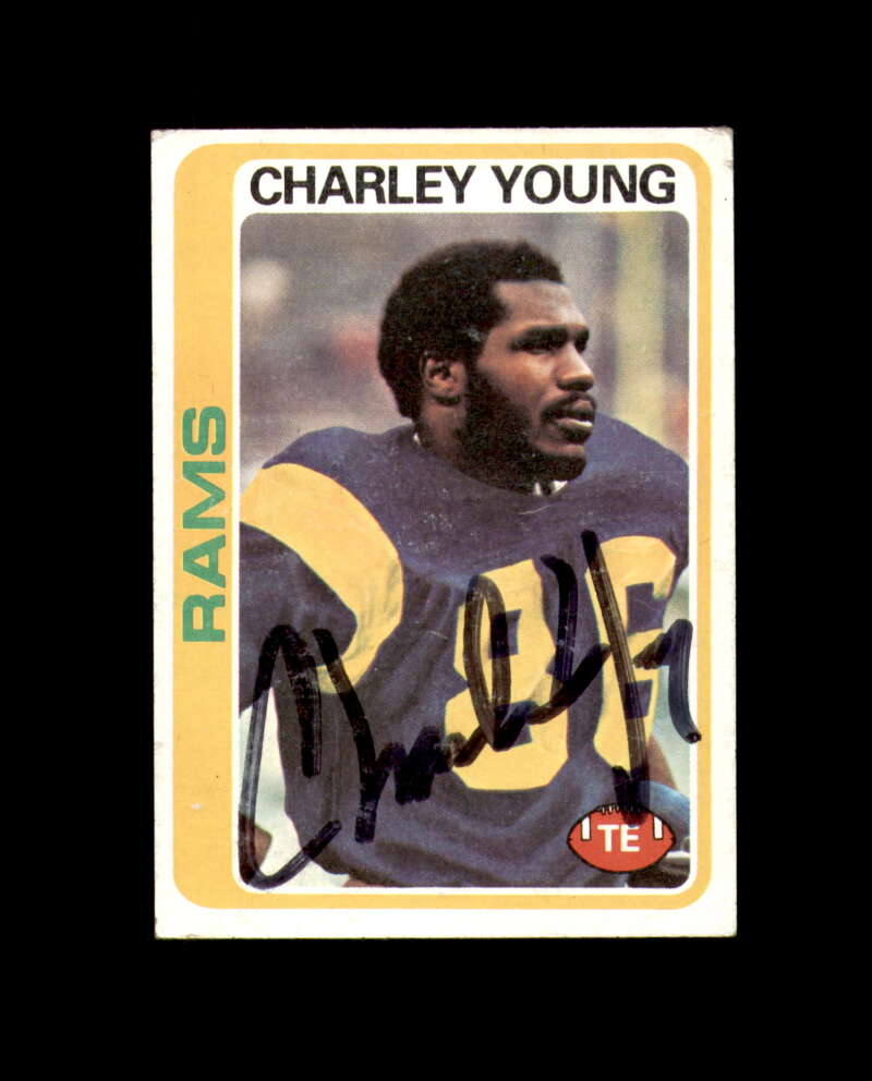 Charley Young Signed 1978 Topps Los Angeles Rams Autograph