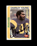 Charley Young Signed 1978 Topps Los Angeles Rams Autograph