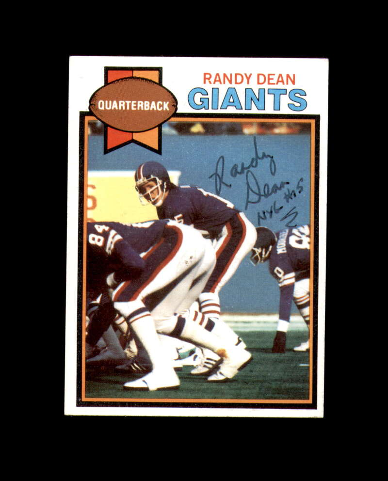 Randy Dean Signed 1979 Topps New York Giants Autograph