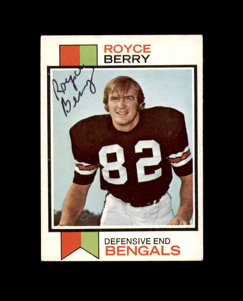 Royce Berry Signed 1973 Topps Cincinnati Bengals Autograph