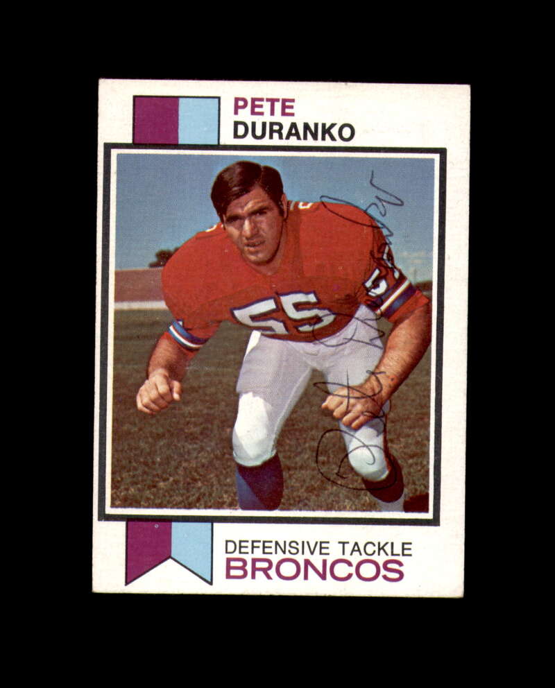 Pete Duranko Signed 1973 Topps Denver Broncos Autograph