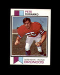 Pete Duranko Signed 1973 Topps Denver Broncos Autograph