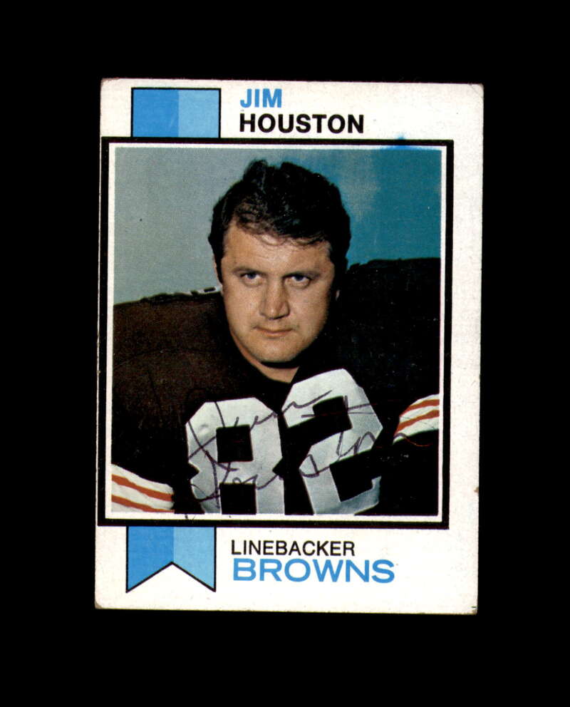 Jim Houston Signed 1973 Topps Cleveland Browns Autograph