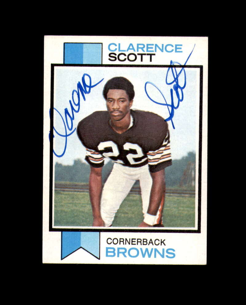 Clarence Scott Signed 1973 Topps Cleveland Browns Autograph