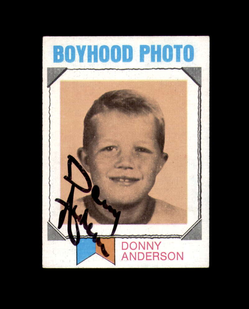 Donny Anderson Signed 1973 Topps Boyhood Photos St. Louis Cardinals Autograph